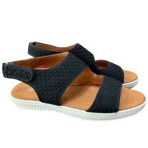 Bernie mev Lima Sandals Woven Slip on Black Size 8 us 39 EUR NIB NEW